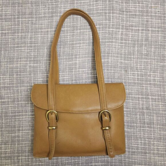 Green Fields Country Cowhide Collection Flap Shoulder Bag Butterscotch/Camel - Picture 16 of 16